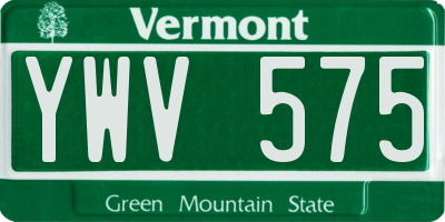 VT license plate YWV575