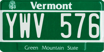 VT license plate YWV576