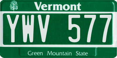 VT license plate YWV577