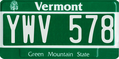 VT license plate YWV578