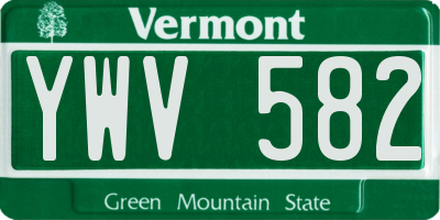 VT license plate YWV582
