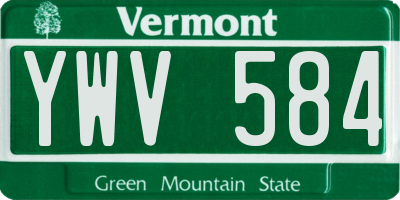 VT license plate YWV584