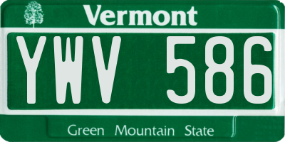 VT license plate YWV586