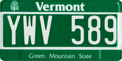 VT license plate YWV589