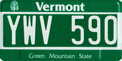 VT license plate YWV590