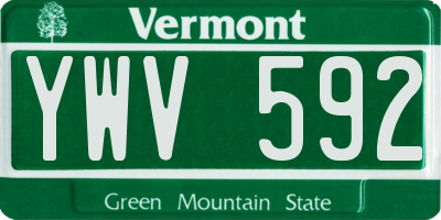 VT license plate YWV592
