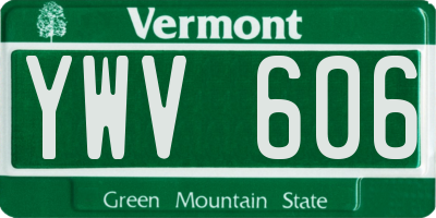 VT license plate YWV606