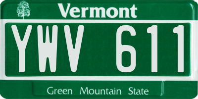 VT license plate YWV611