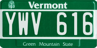 VT license plate YWV616