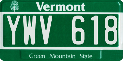 VT license plate YWV618