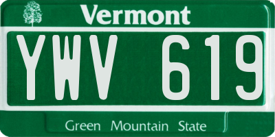 VT license plate YWV619