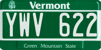 VT license plate YWV622