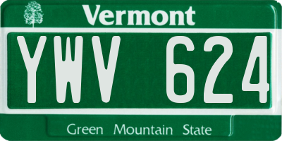 VT license plate YWV624