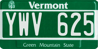 VT license plate YWV625