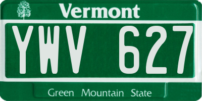 VT license plate YWV627