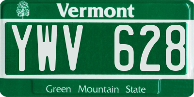 VT license plate YWV628