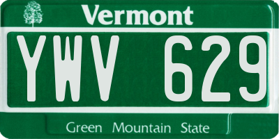 VT license plate YWV629
