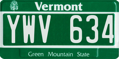 VT license plate YWV634