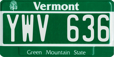 VT license plate YWV636