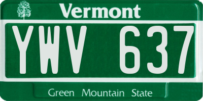 VT license plate YWV637
