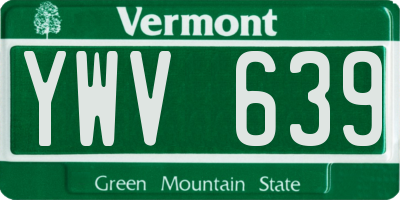 VT license plate YWV639