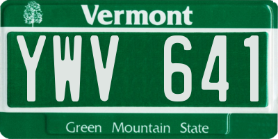 VT license plate YWV641
