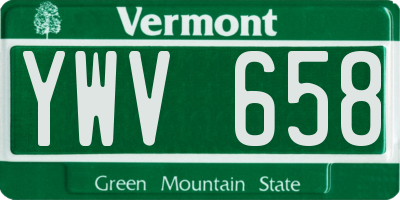 VT license plate YWV658