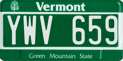 VT license plate YWV659