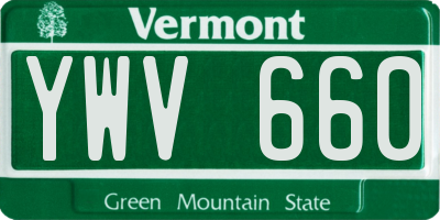 VT license plate YWV660