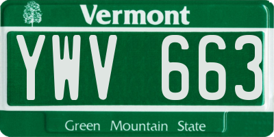 VT license plate YWV663