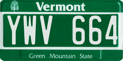VT license plate YWV664