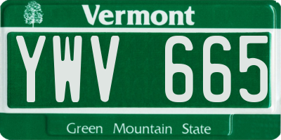VT license plate YWV665