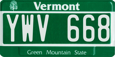 VT license plate YWV668