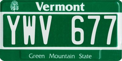 VT license plate YWV677