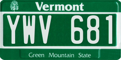 VT license plate YWV681