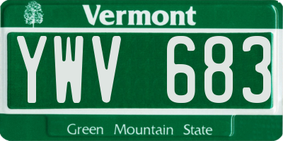 VT license plate YWV683