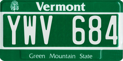 VT license plate YWV684