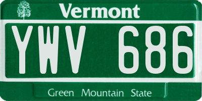 VT license plate YWV686