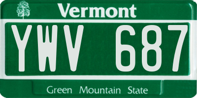 VT license plate YWV687