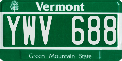 VT license plate YWV688