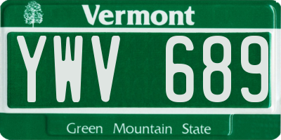 VT license plate YWV689