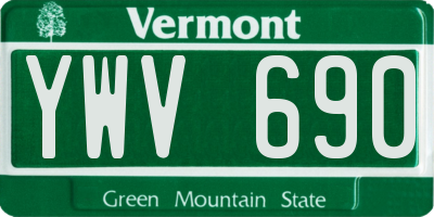 VT license plate YWV690