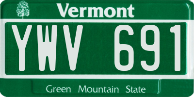 VT license plate YWV691