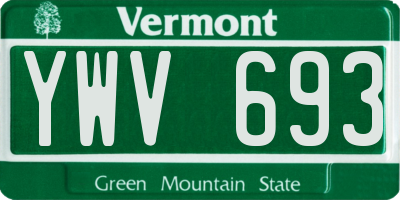 VT license plate YWV693