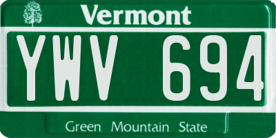 VT license plate YWV694