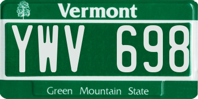 VT license plate YWV698
