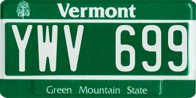 VT license plate YWV699