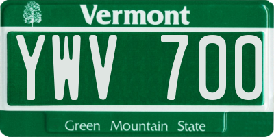 VT license plate YWV700