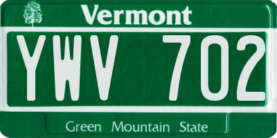 VT license plate YWV702