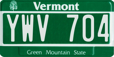 VT license plate YWV704